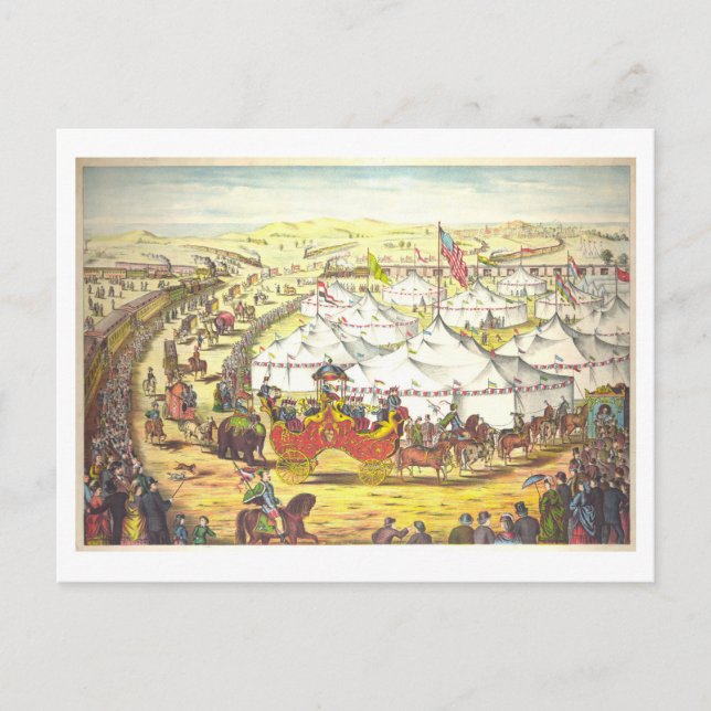 Cartão postal do Poster vintage Circus Parade (Frente)