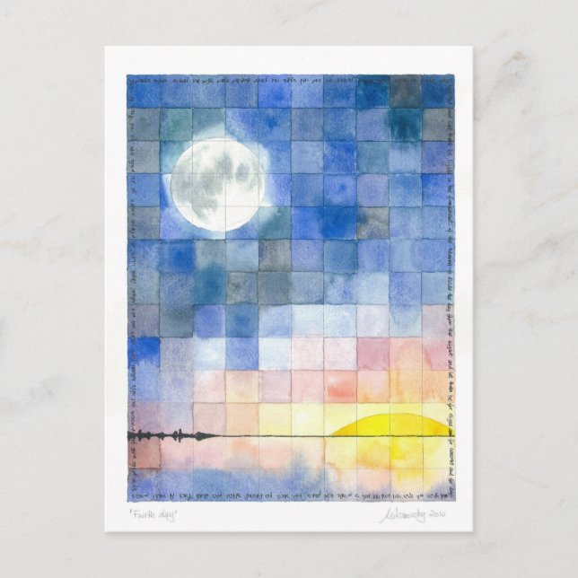 Cartão postal do quarto dia (7 dias de criação) (Frente)