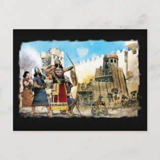 cartão postal do rei assírio