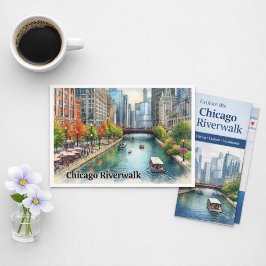 Cartão Postal do Rio da Cidade de Chicago Illinois