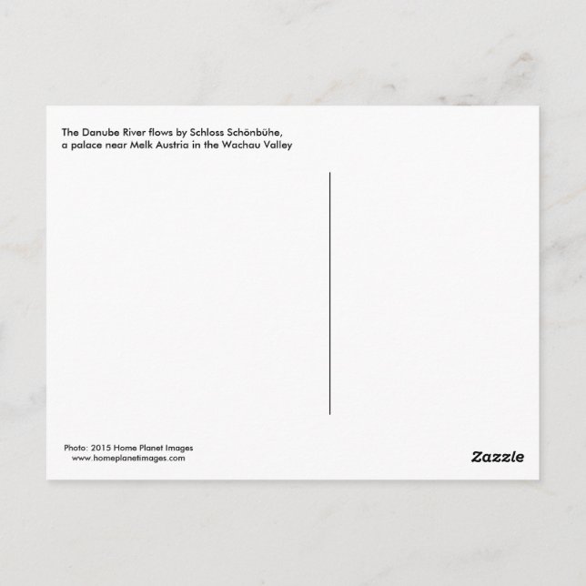 Cartão postal do rio Danúbio Wachau (Verso)