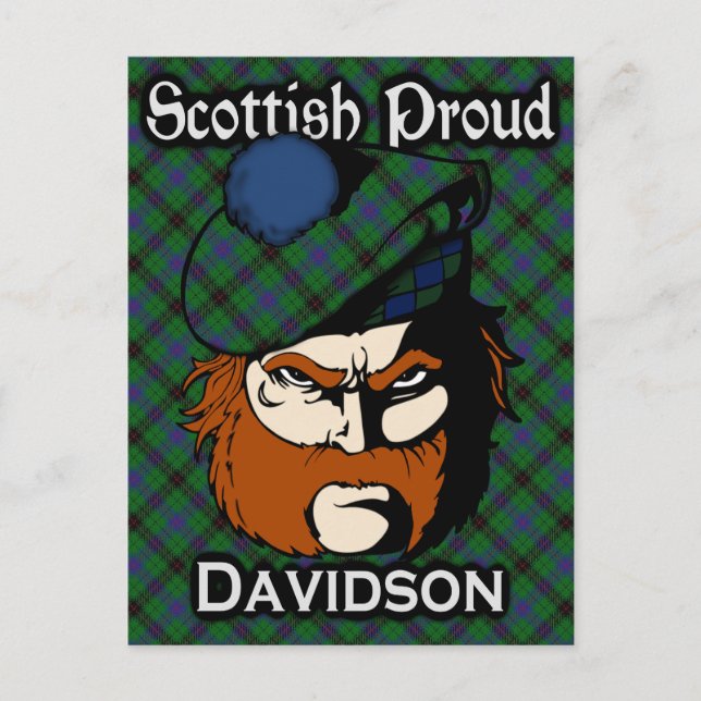 Cartão postal do Scottish Clan Davidson Tartan (Frente)