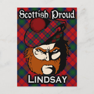 Cartão postal do Scottish Clan Lindsay Tartan
