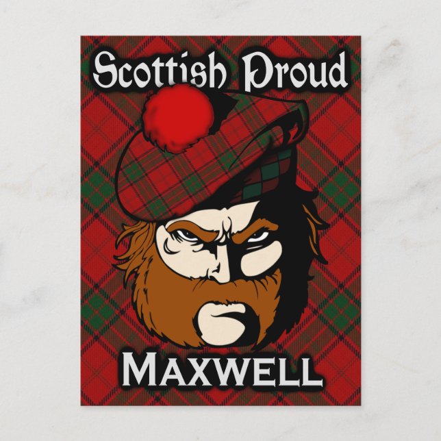 Cartão postal do Scottish Clan Maxwell Tartan (Frente)