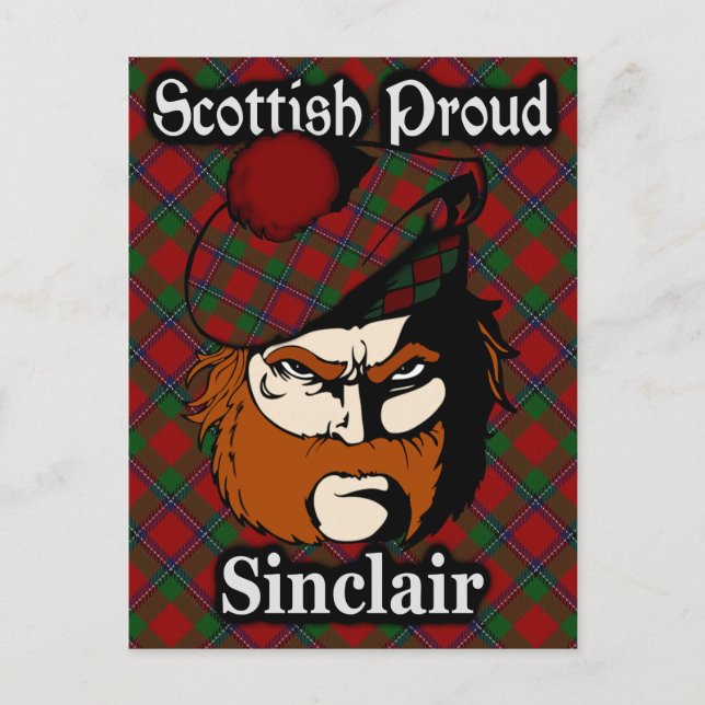 Cartão postal do Scottish Clan Sinclair Tartan (Frente)