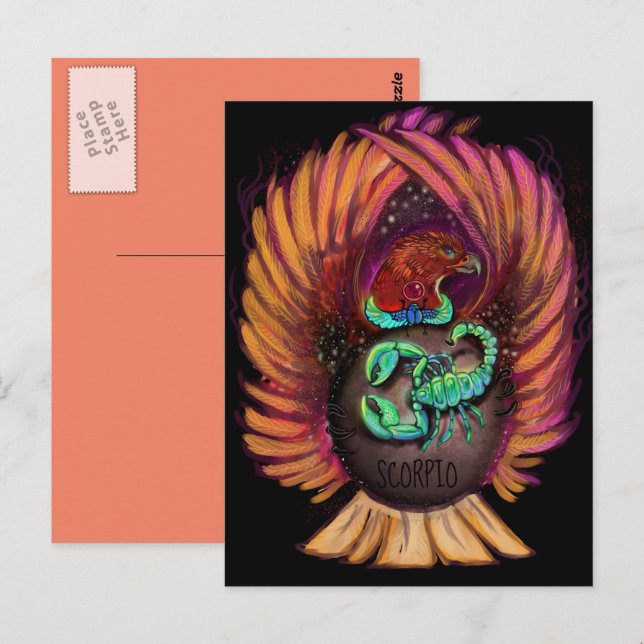 Cartão postal do signo de Escorpião (Frente/Verso)