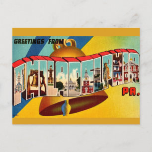 Cartão postal do sino da liberdade vintage