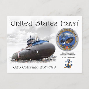 Cartão postal do submarino USS COLORADO SSN-788