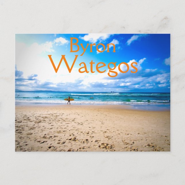 Cartão postal do Surf de praia Byron Bay Wategos (Frente)