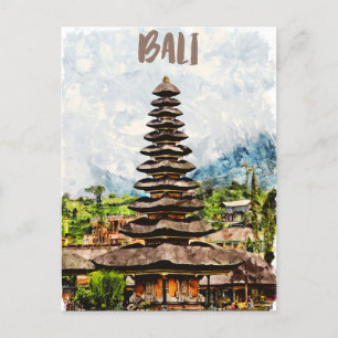 Cartão postal do Templo Bali Indonesia Ulun Danu B