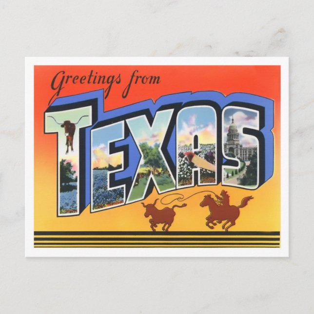 Cartão postal do Texas Vintage (Frente)