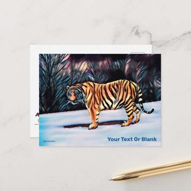 Cartão Postal do Tigre Siberiano (Frente/Verso In Situ)
