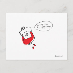 cartão postal do tipo sanguíneo