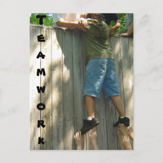 Cartão postal do trabalho em equipe