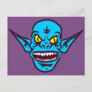 cartão postal do troll zombie azul