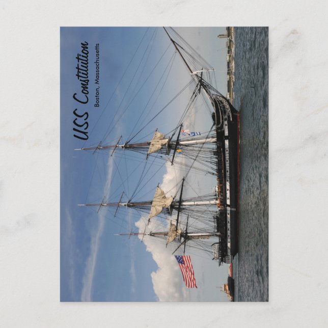 Cartão postal do USS Constitution histórico de Bos (Frente)