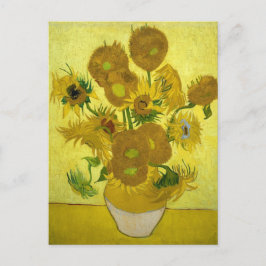 Cartão postal do vaso com 15 girassóis de Van Gogh