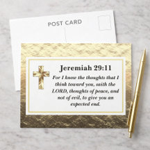Cartão postal do versículo da Bíblia Classy Gold J