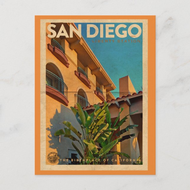 Cartão postal do Viagem de San Diego Vintage (Frente)