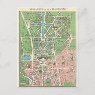 Cartão postal do Viagem do Mapa Vintage Versailles