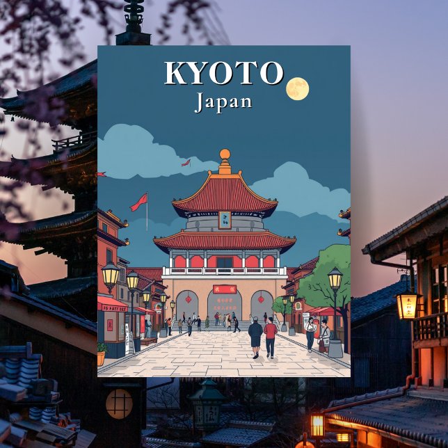 Cartão postal do Viagem do Templo Japonês de Quiot (Kyoto Japan Japanese Temple Travel Postcard)