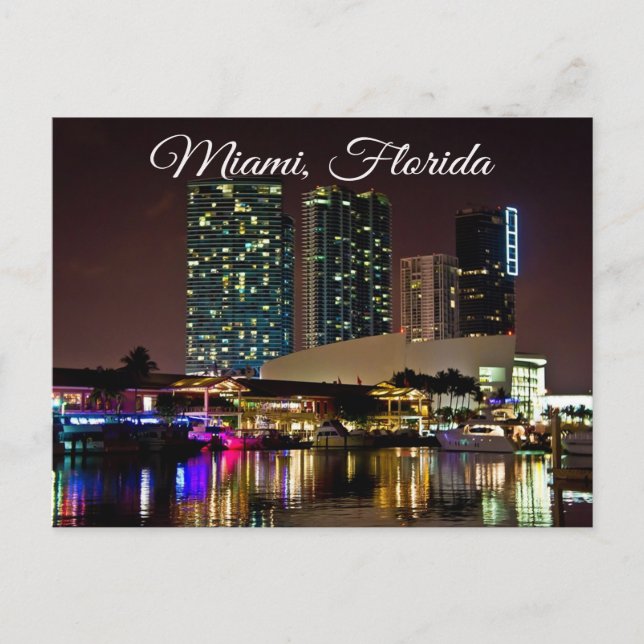 Cartão postal do Viagem Sklyline da Flórida de Mia (Frente)