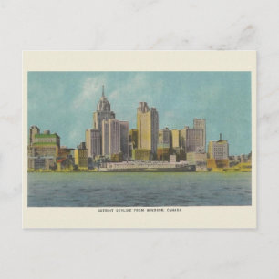 Cartão postal do Viagem Vintage Detroit Michigan
