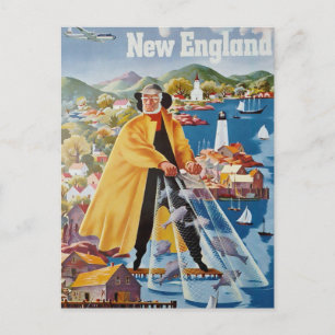 Cartão postal do Viagem Vintage New England