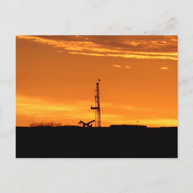 Cartão postal do Workover Rig no Sunset (Frente)