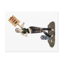 Cartão postal do Zombie Pin Up Girl