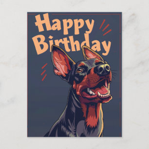 Cartão Postal Doberman Birthday