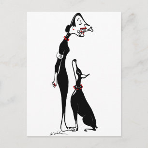 Cartão Postal Doberman e Doberwoman