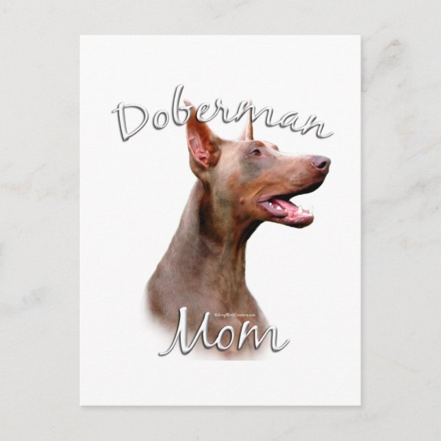 Cartão Postal Doberman Pinscher (Isabella) Mãe 2 (Frente)