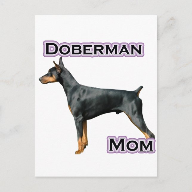 Cartão Postal Doberman Pinscher Mãe 4 (Frente)