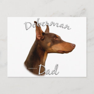 Cartão Postal Doberman Pinscher (vermelho) Pai 2