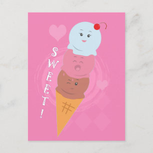 Cartão Postal Doce Ameaças - Sorvete Cone!