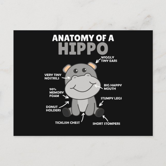 Cartão Postal Doce Anatomia de Declaração de Hippo (Frente)