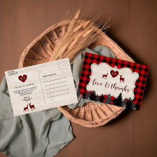 Cartão Postal Doce Chá de fraldas Lumberjack Obrigado