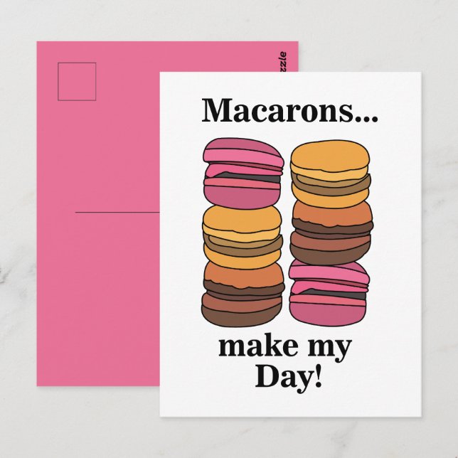 Cartão Postal Doce de Massa de Macaron (Frente/Verso)