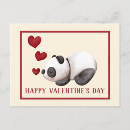 Cartão Postal Doce Dia de os namorados Panda & Heart