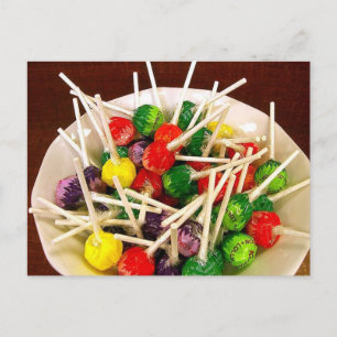 Cartão Postal Doce doce doce pirulito snack trata yummy