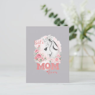 Cartão Postal Doce Mãe e Filho Aquarela Rosas "Melhor Mamãe