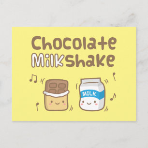 Cartão Postal Doce Milkshake De Chocolate Fofo Para Ela