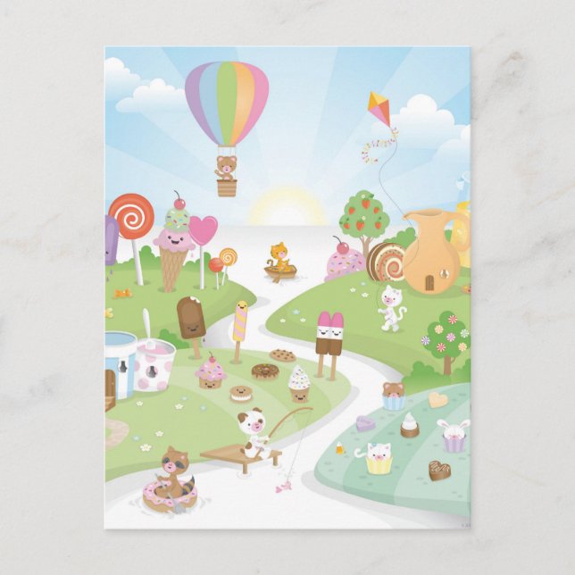 Cartão Postal Doce paraíso de verão! (Frente)