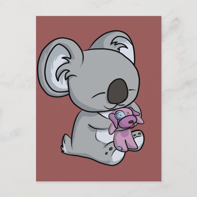 Cartão Postal Doce Snuggles! Koala (Frente)