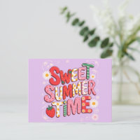 Doce Tempo de Verão Coquette Morango Retro Praia