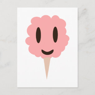 Cartão Postal Doces de algodão cor-de-rosa felizes