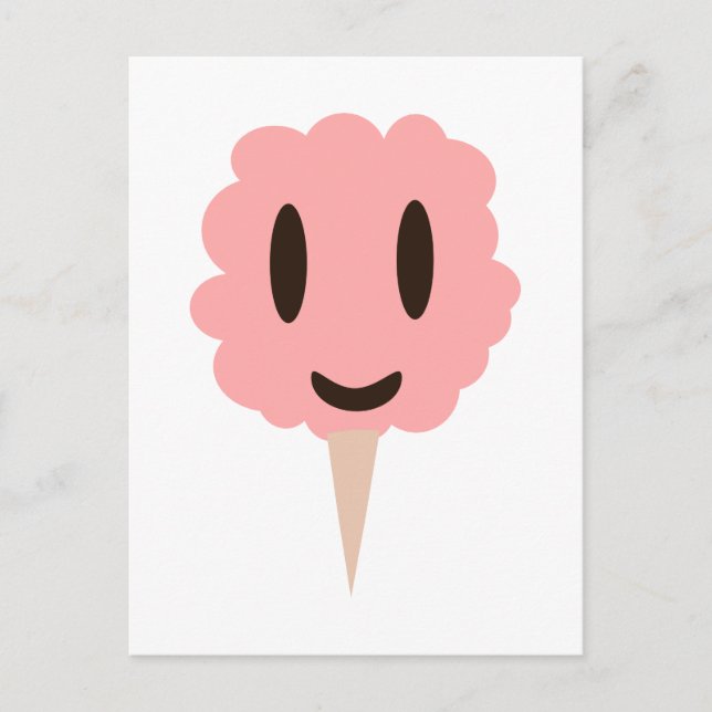 Cartão Postal Doces de algodão cor-de-rosa felizes (Frente)