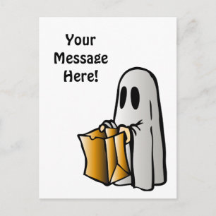 Cartão Postal Doces de Fantasma para o Halloween
