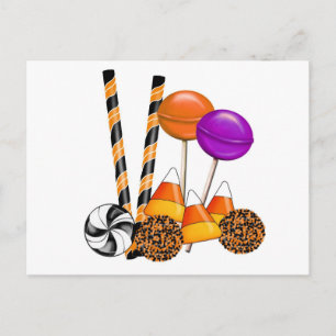 Cartão Postal Doces De Halloween Ou Tratar Milho De Candy De Lol